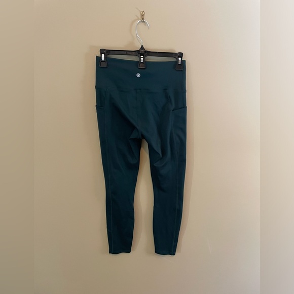 MARIKA SPORT teal leggings, Sz S, mid-calf length with side pockets, EUC - Picture 3 of 5